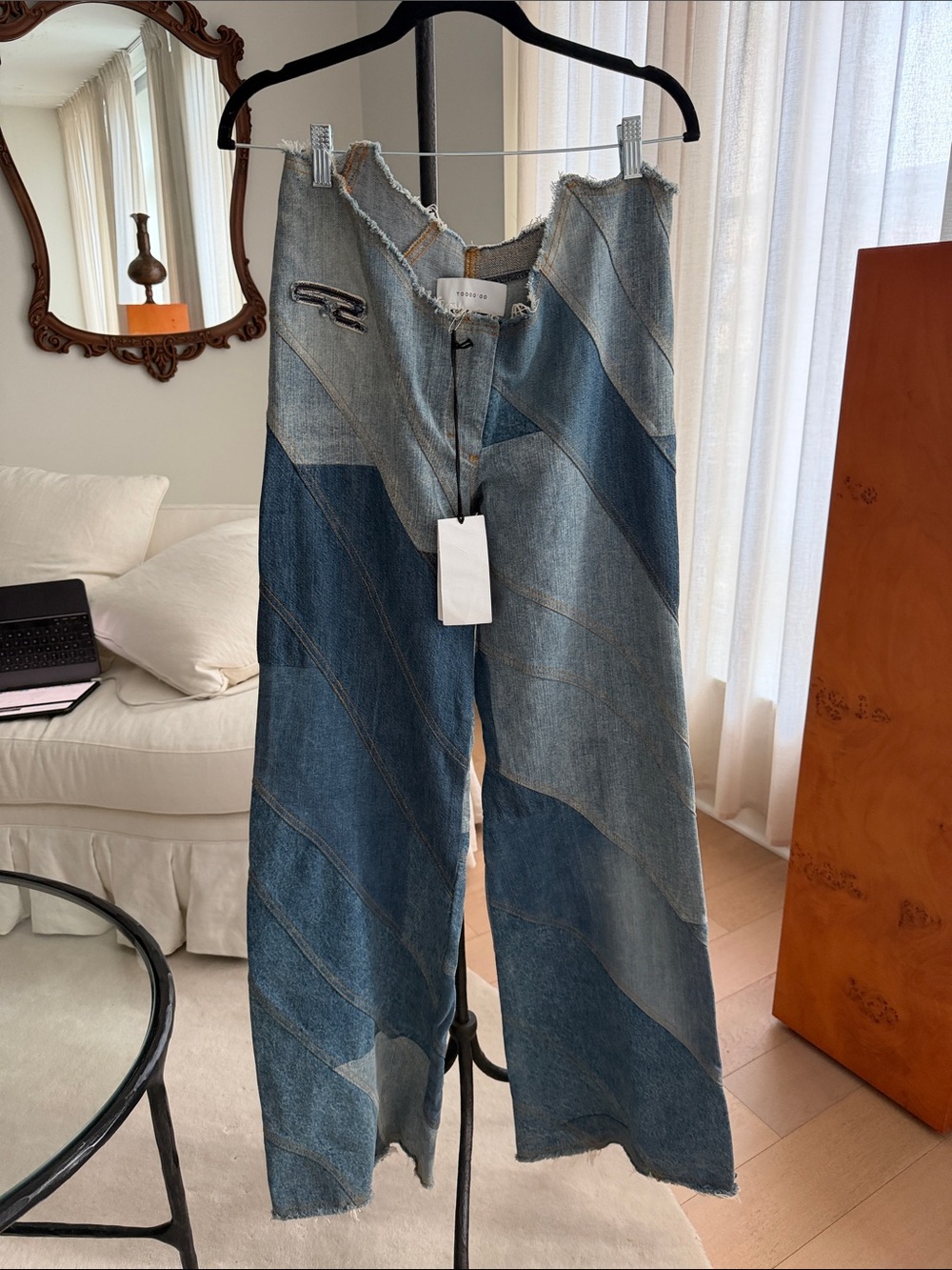 TOOOO’OO Patchwork Wide-Leg Denim Jeans – Size S